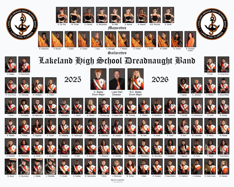 Lakeland high school marching band member headshot digital composite print designed in Lakeland, Florida