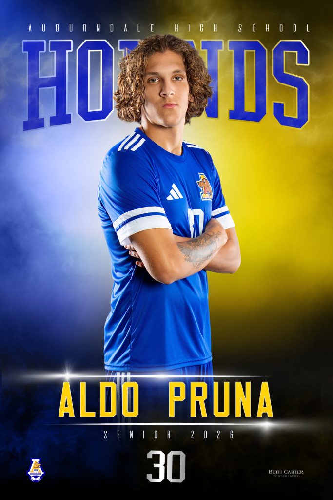 Soccer senior banner for Auburndale florida high school