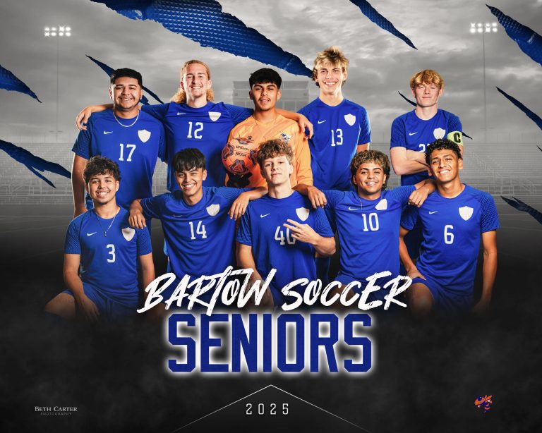Team banner of all soccer seniors for high school in lakeland, florida