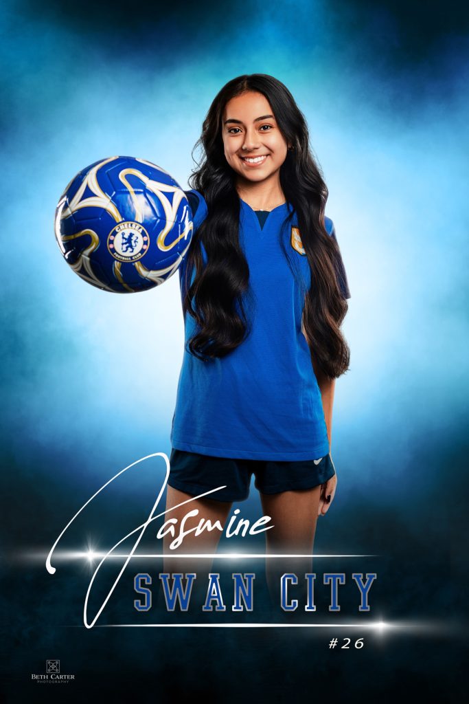 Middle school soccer player sports banner design in Lakeland, florida