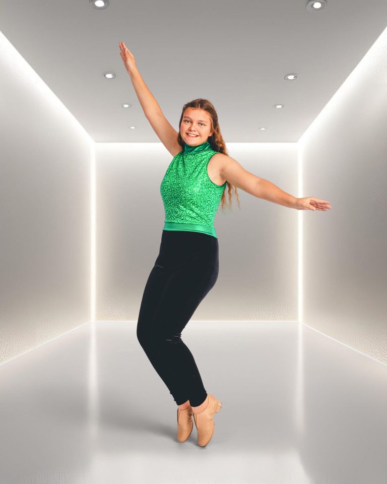 Central Florida dance photography featuring individual dance potrait on a digital background