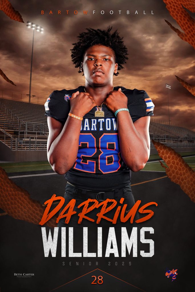 high school senior football player banner design