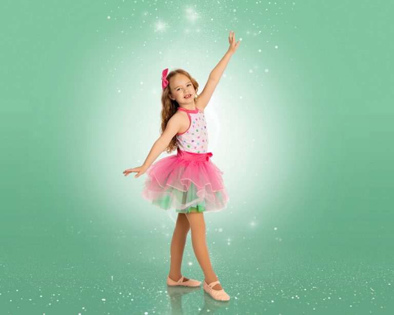 Young dancer in a tutu posing on a digital background taken by BC Visuals.