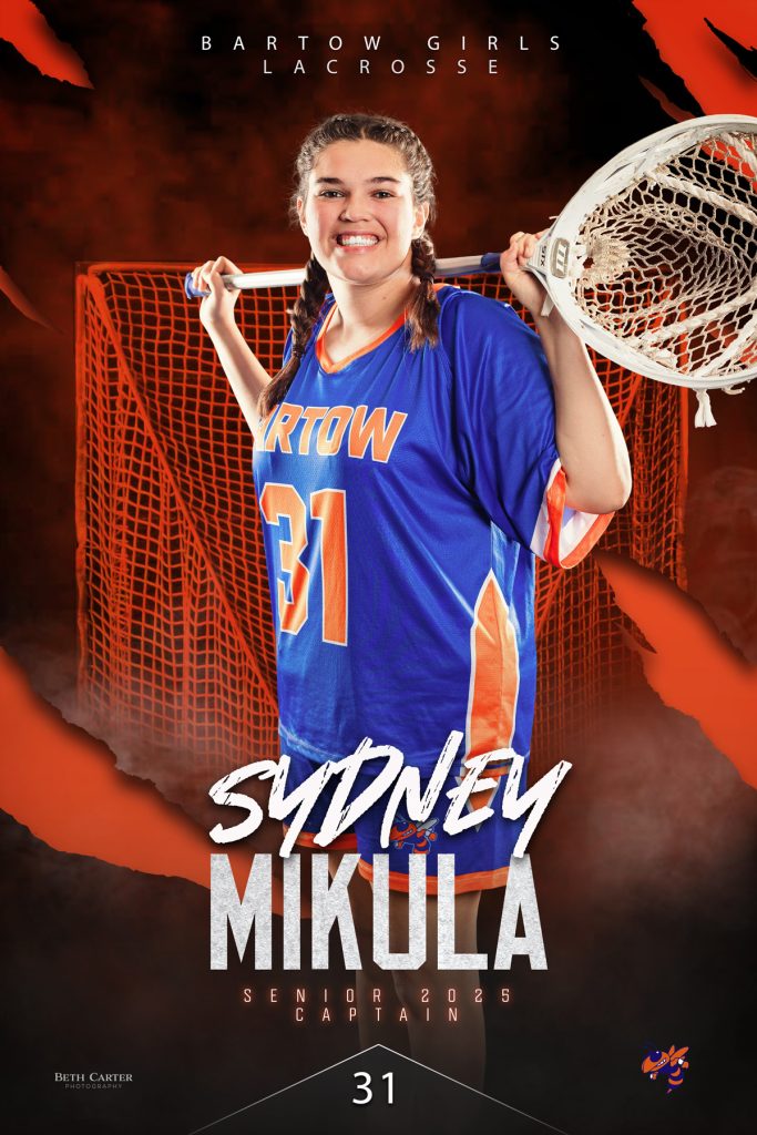 Bartow high school girls lacrosse senior banner design by BC Visuals