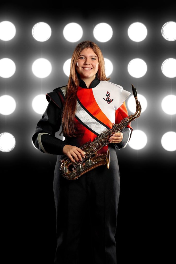 Central florida marching band senior banner session on digital background
