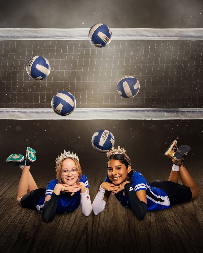 Buddy Volleyball pose from school sports day in central florida