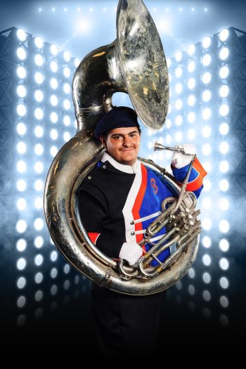 bartow high school tuba player marching band senior banner photography