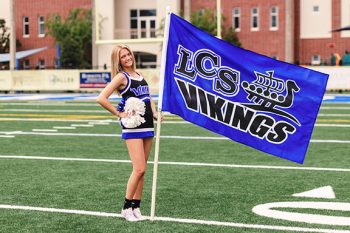 lakeland, florida cheerleader media day photo taken on the football field