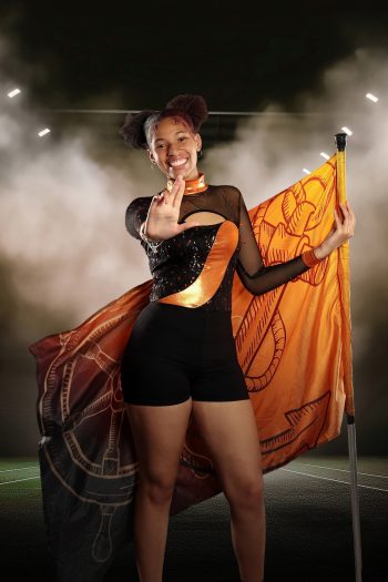 Lakeland high school color guard portrait taken for marching band composite print