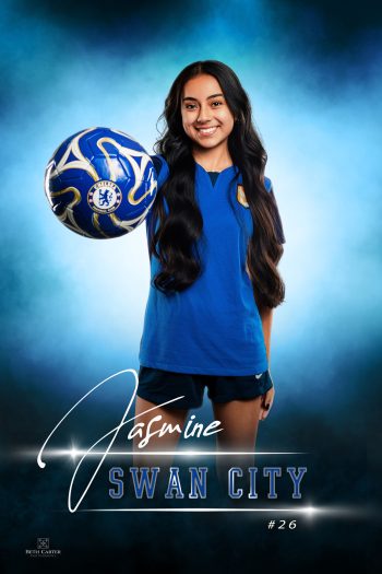 Middle school soccer player sports banner design in Lakeland, florida