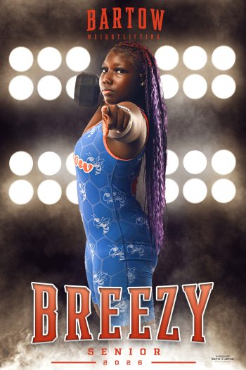 Weight lifting team senior banner design in central Florida