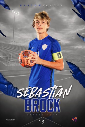 High school senior banner design for soccer captain