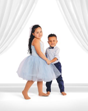 sibling dancers posing at dance studio photography day