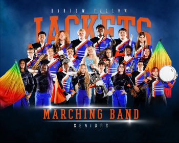 Senior banner showing all seniors from bartow high school marching band