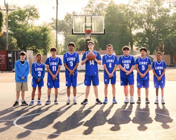 Outdoor boys basketball team photo taken in Lakeland, Florida