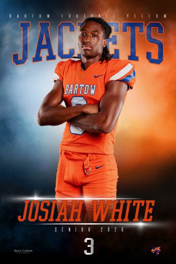 Bartow football player senior banner by BC Visuals
