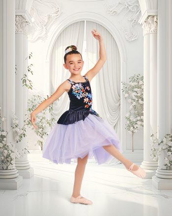 Young ballet dancer posing on a digital background in central florida