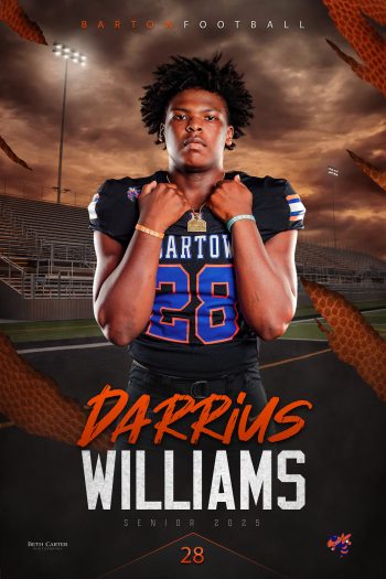 high school senior football player banner design