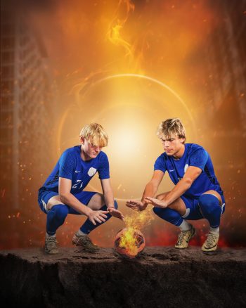 digital composite buddy picture of 2 bartow, florida soccer players