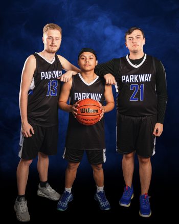 high school senior basketball player buddy pose taken in central florida