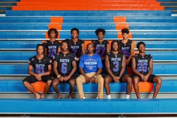 indoor football team photo taken at bartow high school