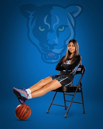 basketball school photo on a digital background