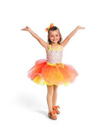 Little girl dance portrait on a simple white backdrop in Bartow, FL
