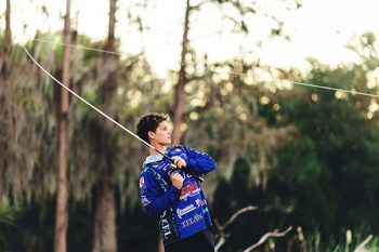 senior high school fishing team on a lake in lakeland, florida