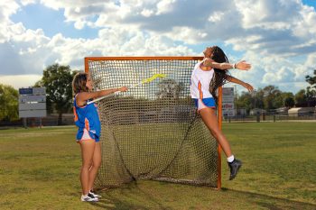 Lacrosse buddy stranger things pose from bartow high school media day