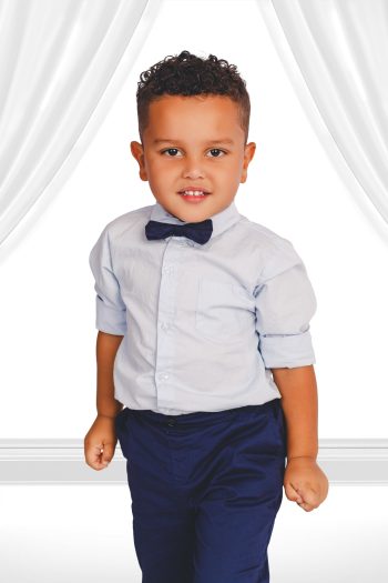 Little boy dancer portrait on a digital background.