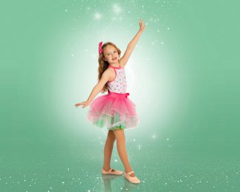 Young dancer in a tutu posing on a digital background taken by BC Visuals.