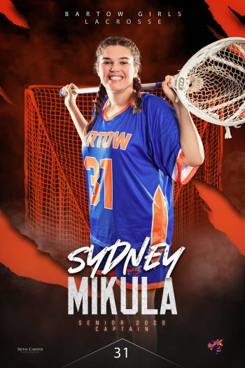 Bartow high school girls lacrosse senior banner design by BC Visuals