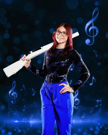 individual color guard student photographed in central florida for senior banner photography