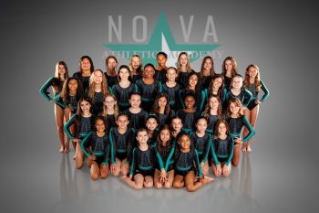 Group gymnastics portrait at Nova Athletics Academy in Lakeland, Florida
