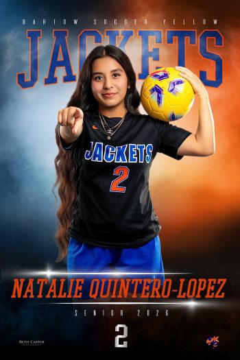 High school senior soccer banner photography in Bartow, florida