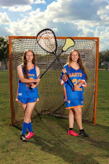sibling buddy pose outdoor media day lacrosse
