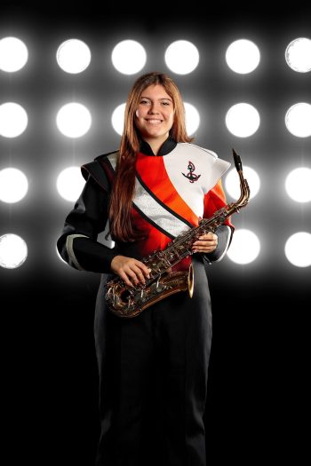 Central florida marching band senior banner session on digital background