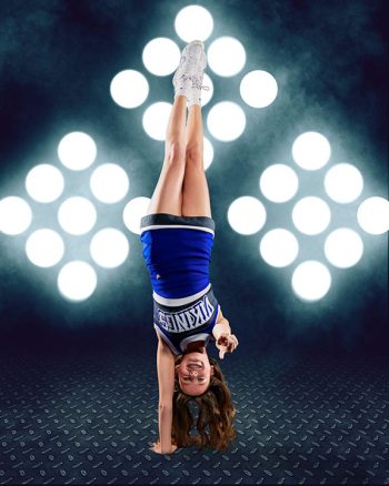 central florida cheer portrait on dramatic lighting background