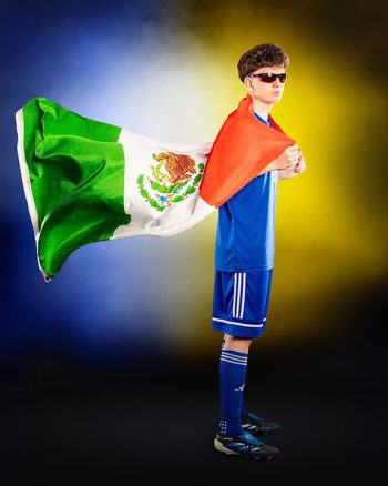 auburndale florida soccer player with puerto rican flag on a digital backdrop