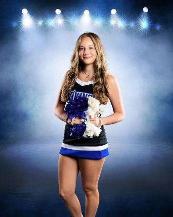 school media day digital background session for cheer in lakeland, florida