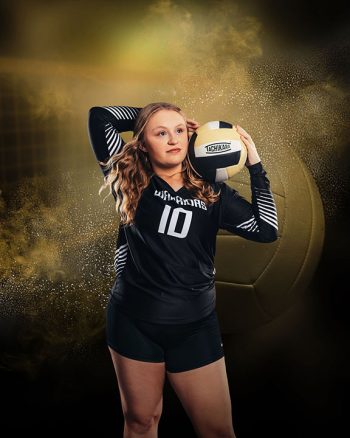 travel ball volleyball portrait using digital background sports