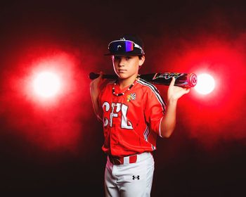 baseball player portrait in bartow, florida studio using dramatic signature lighting