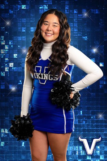cheerleading sports portrait on digital shimmer wall